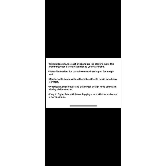 Abstract print, zip-up-lightweight, bomber jacket.Size 14 - Picture 7 of 12